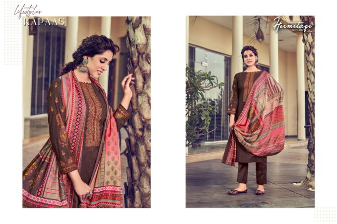 Hermitage Kapaas Exclusive Wear Cotton Printed Fancy Designer Dress Material